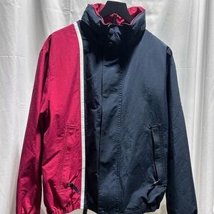 Vintage Nautica Colorblock Sailing Jacket Men’s M Red Navy White Windbreaker Y2K